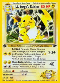 Lt. Surge's Raichu - Gym Challenge (G2) #011/132 - Holo Rare Pokémon Trading Card