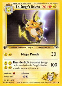 Lt. Surge's Raichu - Gym Heroes (G1) #028/132 - Rare Pokémon Trading Card