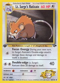 Lt. Surge's Raticate - Gym Challenge (G2) #053/132 - Uncommon Pokémon Trading Card