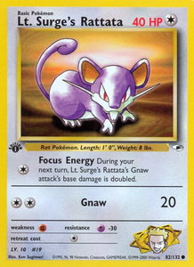 Lt. Surge's Rattata - Gym Heroes (G1) #082/132 - Common Pokémon Trading Card