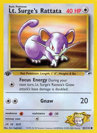 Lt. Surge's Rattata - Gym Heroes (G1) #082/132 - Common Pokémon Trading Card