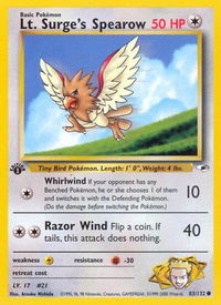 Lt. Surge's Spearow (83) - Gym Heroes (G1) #083/132 - Common Pokémon Trading Card