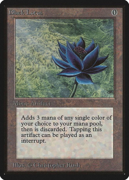 Black Lotus trading card from Beta Edition Black Lotus - Beta Edition Magic: The Gathering trading card