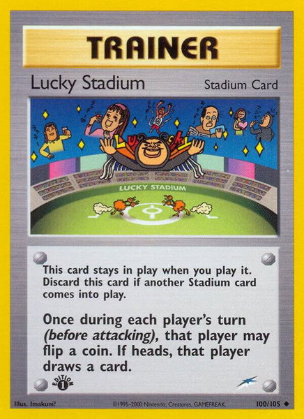 Lucky Stadium trading card from Neo Destiny Lucky Stadium - Neo Destiny Pokémon trading card