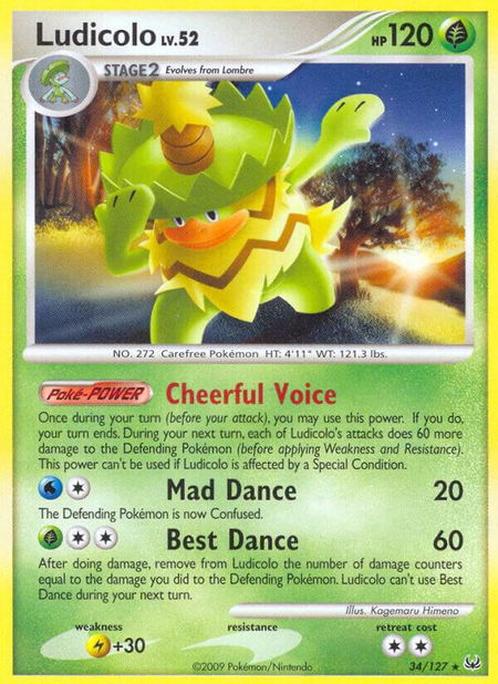 Ludicolo - Platinum Pokémon trading card