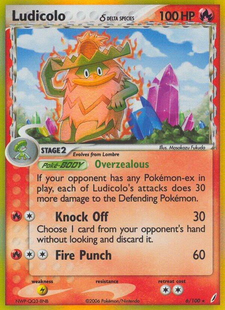 Ludicolo (Delta Species) trading card from Crystal Guardians Ludicolo (Delta Species) - Crystal Guardians Pokémon trading card