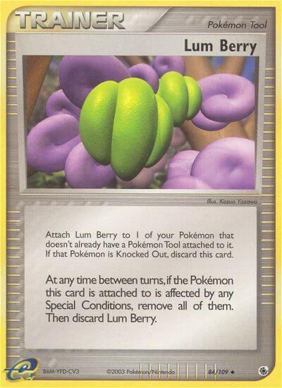 Lum Berry trading card from Ruby and Sapphire Lum Berry - Ruby and Sapphire Pokémon trading card