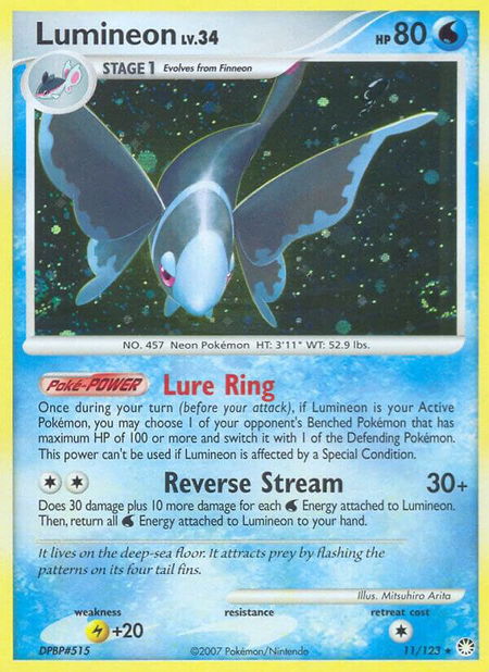 Lumineon - Mysterious Treasures Pokémon trading card
