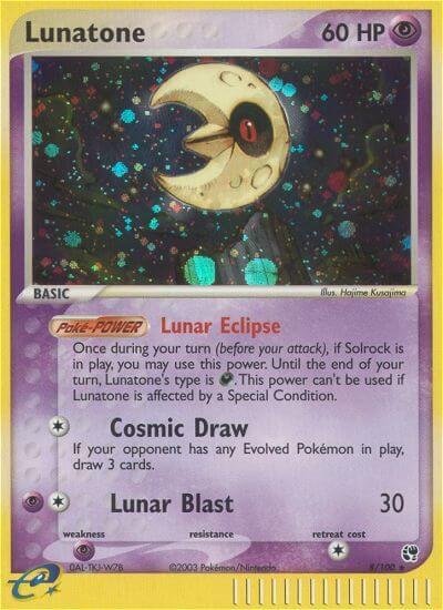 Lunatone trading card from Sandstorm Lunatone - Sandstorm Pokémon trading card