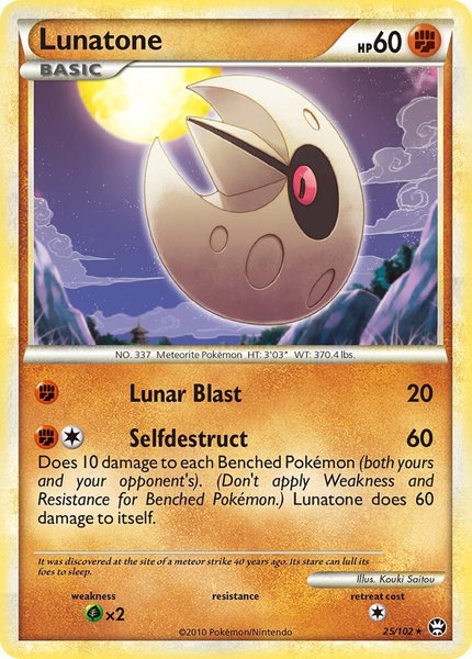 Lunatone trading card from Triumphant Lunatone - Triumphant Pokémon trading card