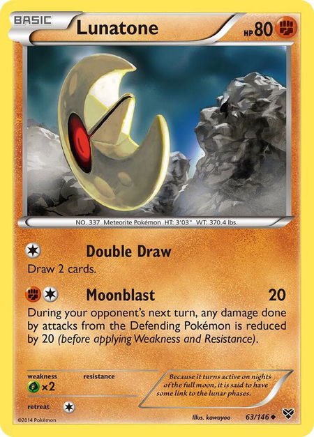 Lunatone - XY Base Set Pokémon trading card
