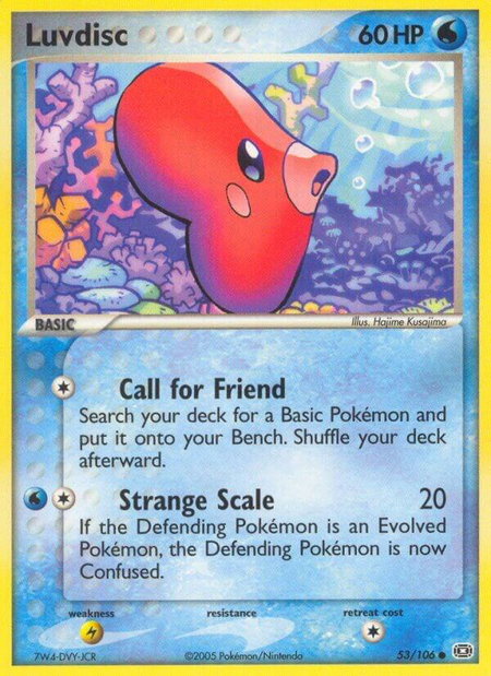 Luvdisc trading card from Emerald Luvdisc - Emerald Pokémon trading card
