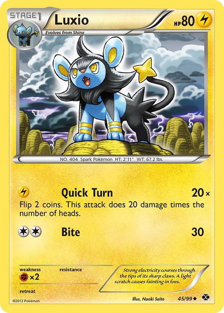 Luxio (45) - Next Destinies Pokémon trading card