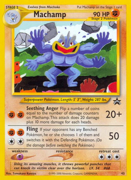 Machamp trading card from WoTC Promo Machamp - WoTC Promo Pokémon trading card