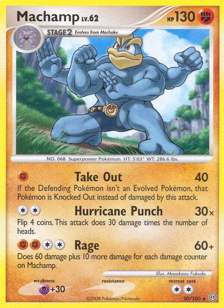 Machamp trading card from Stormfront Machamp - Stormfront Pokémon trading card