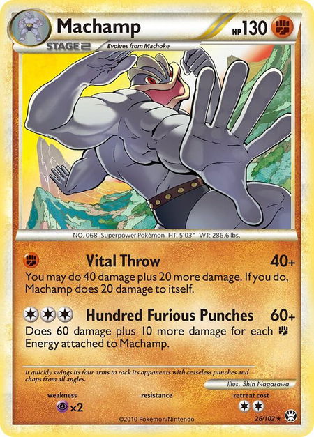 Machamp trading card from Triumphant Machamp - Triumphant Pokémon trading card