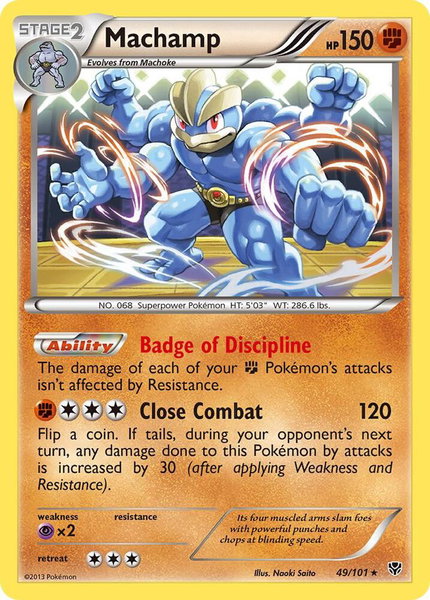 Machamp (49) trading card from Plasma Blast Machamp (49) - Plasma Blast Pokémon trading card