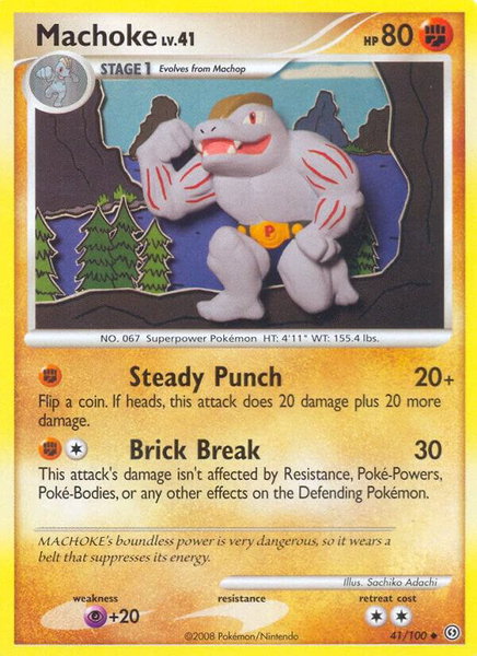 Machoke trading card from Stormfront Machoke - Stormfront Pokémon trading card