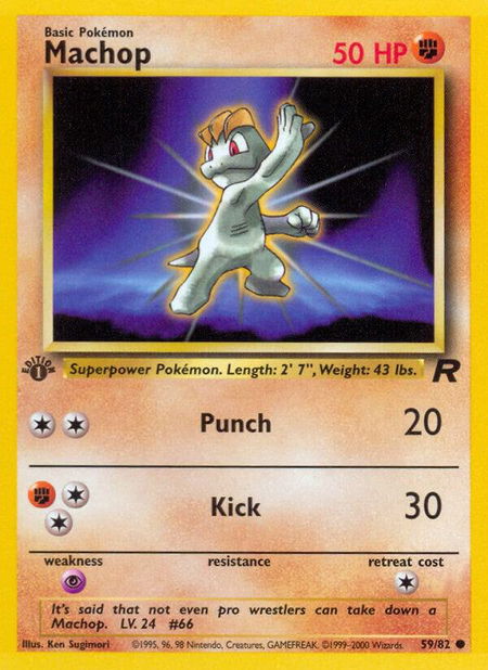Machop - Team Rocket Pokémon trading card