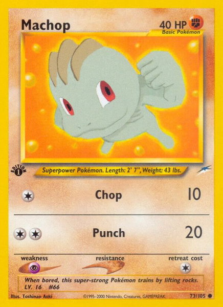 Machop trading card from Neo Destiny Machop - Neo Destiny Pokémon trading card