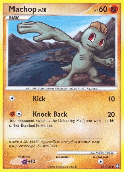 Machop trading card from Stormfront Machop - Stormfront Pokémon trading card