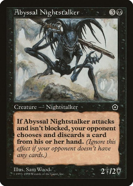 Abyssal Nightstalker trading card from Portal Second Age Abyssal Nightstalker - Portal Second Age Magic: The Gathering trading card