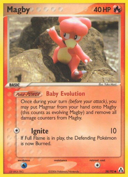 Magby trading card from Legend Maker Magby - Legend Maker Pokémon trading card