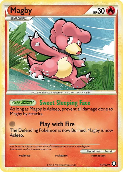 Magby trading card from Triumphant Magby - Triumphant Pokémon trading card