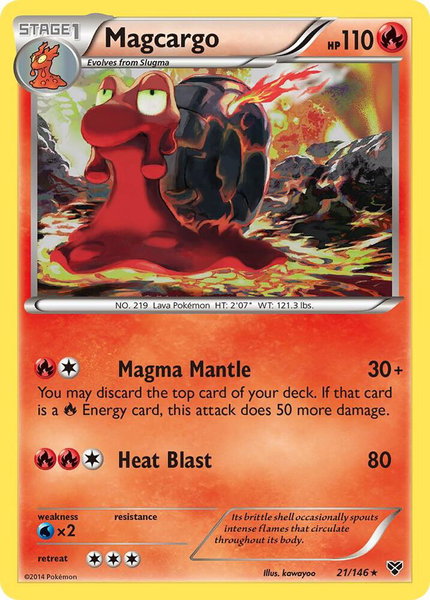 Magcargo trading card from XY Base Set Magcargo - XY Base Set Pokémon trading card