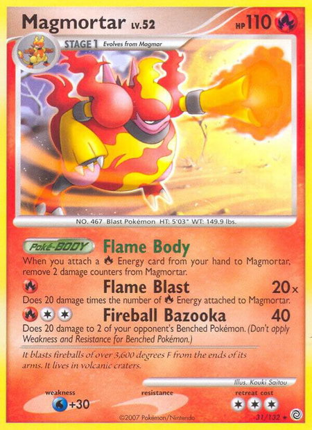 Magmortar - Secret Wonders Pokémon trading card