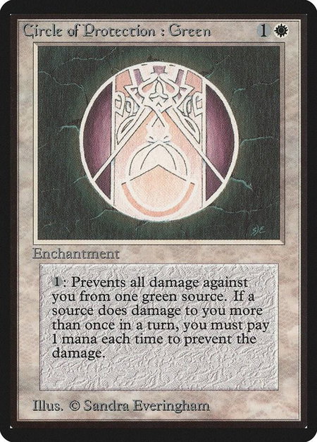 Circle of Protection: Green - Beta Edition Magic: The Gathering trading card