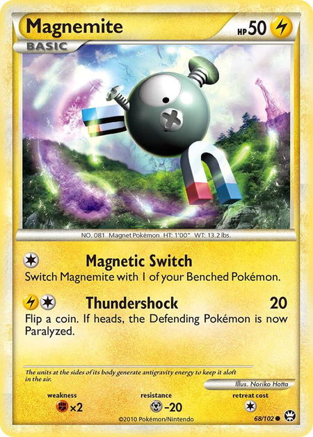 Magnemite trading card from Triumphant Magnemite - Triumphant Pokémon trading card