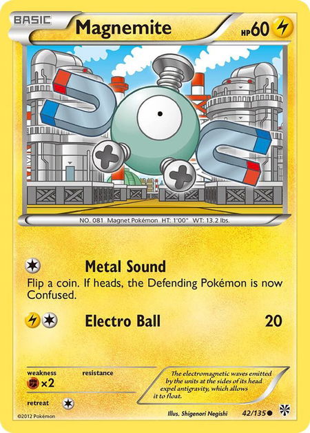 Magnemite (42) - Plasma Storm Pokémon trading card