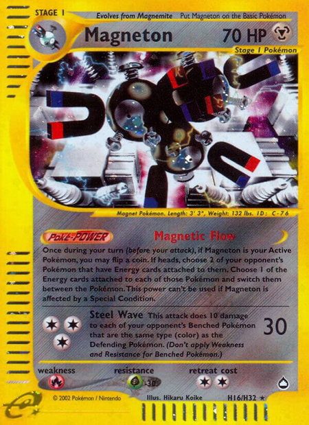 Magneton (H16) - Aquapolis Pokémon trading card