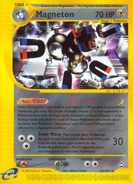 Magneton - Aquapolis Pokémon trading card