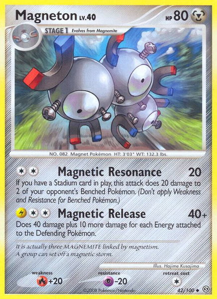 Magneton (42) trading card from Stormfront Magneton (42) - Stormfront Pokémon trading card