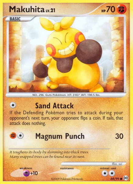 Makuhita trading card from Arceus Makuhita - Arceus Pokémon trading card