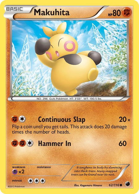 Makuhita - Plasma Freeze Pokémon trading card