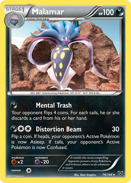 Malamar (76) trading card from XY Base Set Malamar (76) - XY Base Set Pokémon trading card