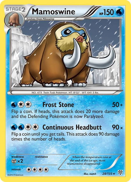Mamoswine - Plasma Storm Pokémon trading card