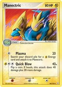 Manectric trading card from Holon Phantoms Manectric - Holon Phantoms Pokémon trading card