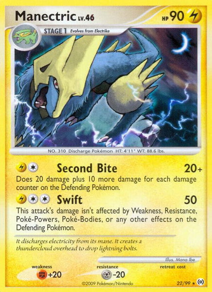 Manectric (22) trading card from Arceus Manectric (22) - Arceus Pokémon trading card