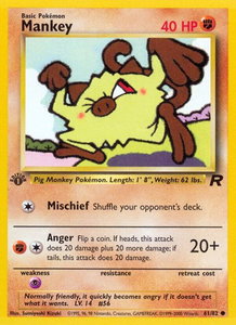 Mankey - Team Rocket (TR) #61/82 - Common Pokémon Trading Card