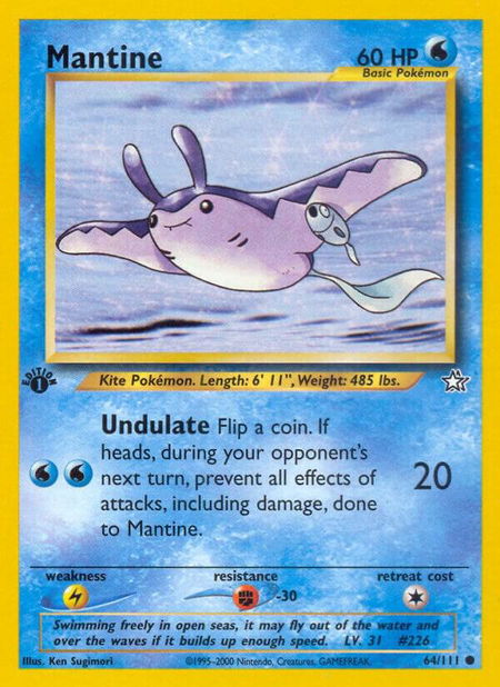 Mantine - Neo Genesis Pokémon trading card