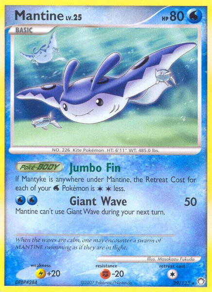 Mantine - Mysterious Treasures Pokémon trading card