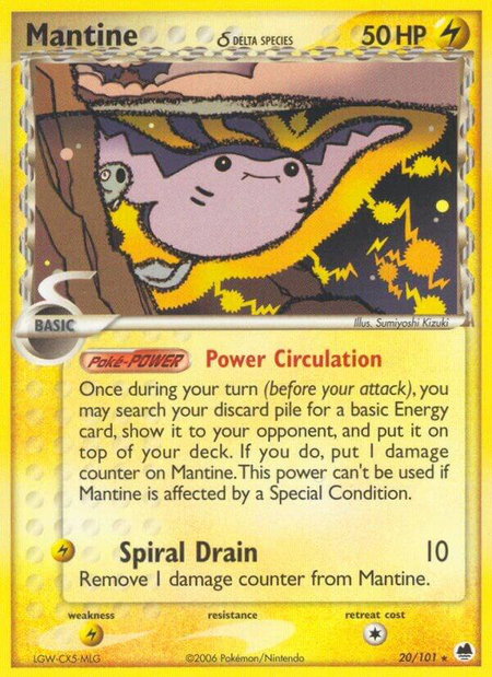 Mantine (Delta Species) - Dragon Frontiers Pokémon trading card