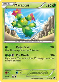 Maractus (11) - Black and White (BLW) #11/114 - Uncommon Pokémon Trading Card
