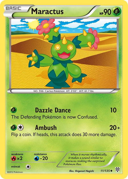 Maractus - Plasma Storm Pokémon trading card