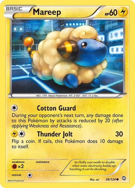 Mareep trading card from Dragons Exalted Mareep - Dragons Exalted Pokémon trading card