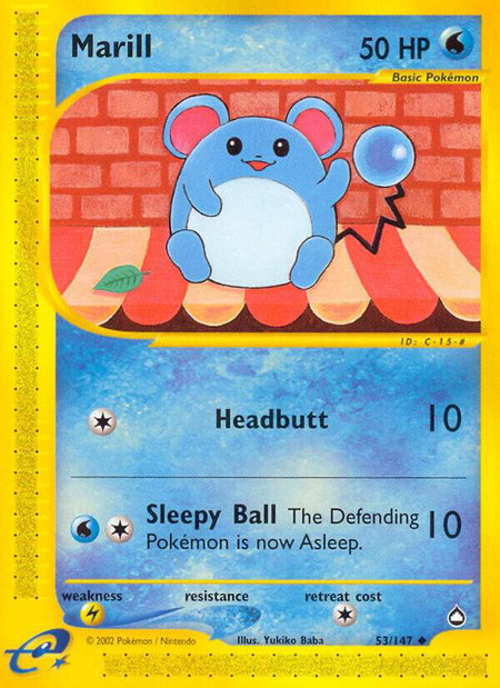 Marill - Aquapolis Pokémon trading card